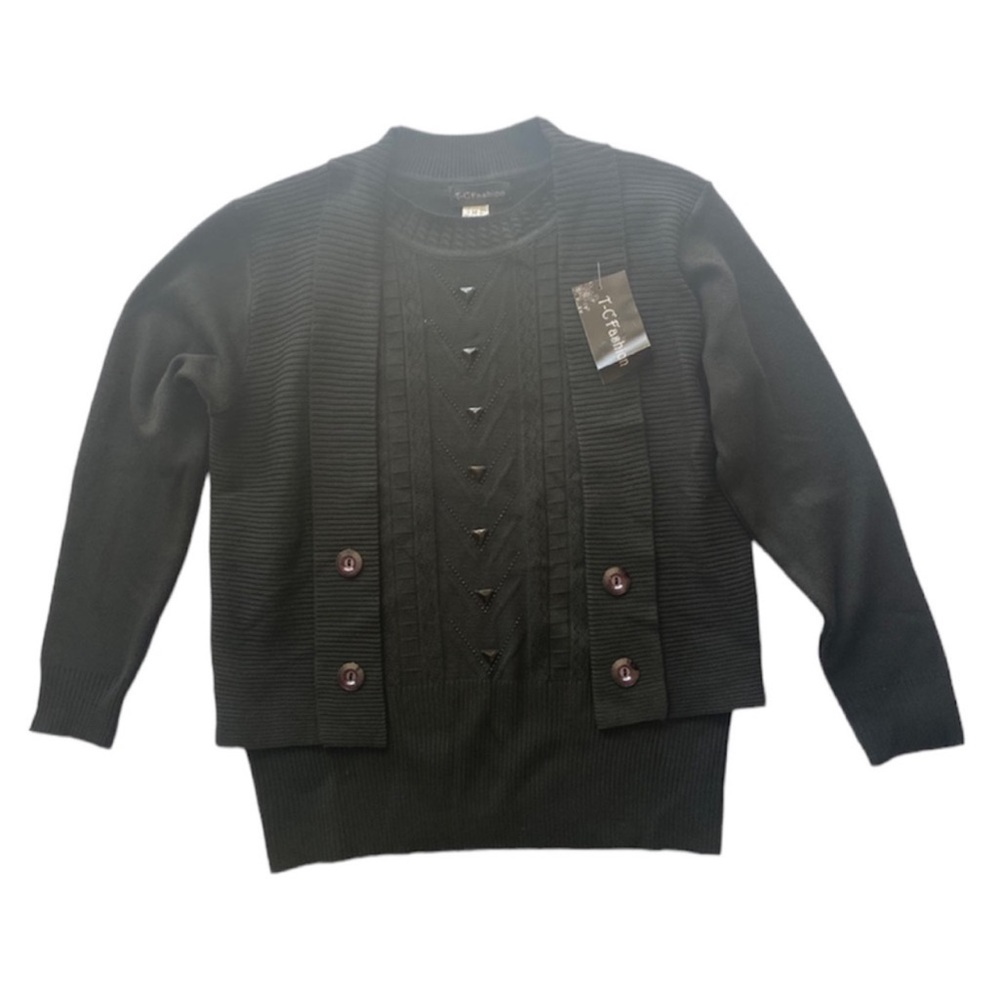 T-C Fashion Black Crew Neck Long Sleeve Sweater Women’s Size‎ M
100% Acrylic